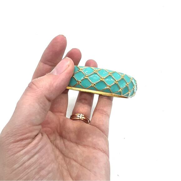 Kate Spade Cape Cod Mariner enamel Bracelet Nautical Net Ocean Sea aqua teal - Picture 5 of 6